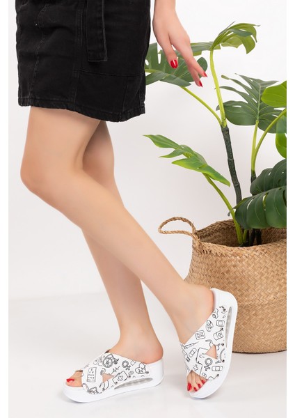 Medikal Tıp Desenli Açık Çapraz Model Airmax Taban Ortopedik Terlik modelleri