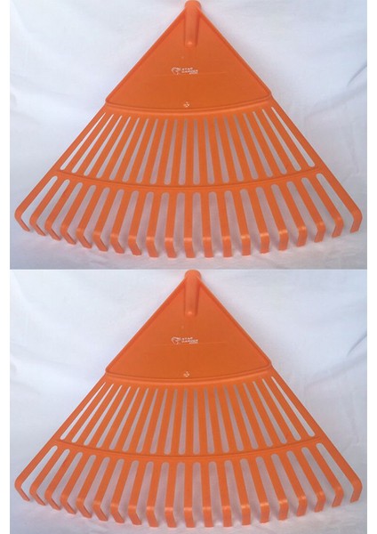 Plastik Turuncu Bahçe Tırmığı 2'li Set