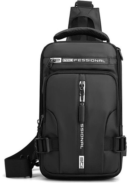 Jifen - Hb Erkek Çok Fonksiyonlu Göğüs Tek Omuz Crossbody Su Geçirmez Uzay Bezi Küçük Sırt Çantası (Yurt Dışından)