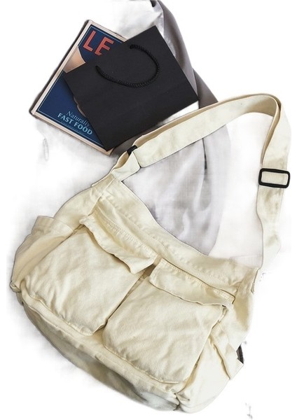 Jifen - Hb Messenger Omuzdan Askili Büyük Kapasiteli Kanvas Çantası (Yurt Dışından)