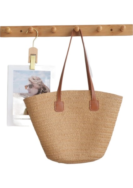 Jifen - Hb Büyük Kapasiteli El Yapımı Hasır Çantası (Yurt Dışından)