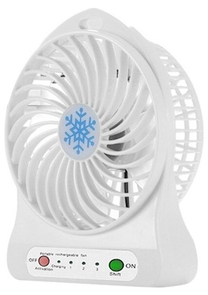 USB Masaüstü Fan Taşınabilir Şarj Edilebilir LED Yurt Mini Hediye Fan (Yurt Dışından)