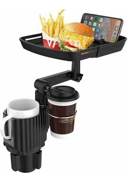 Araç Içi Telefon Tutucu 2 In 1 Portatif Yemek Masası Içecek Bardak ve Standlı Cep Telefonu Tutacağı modelleri