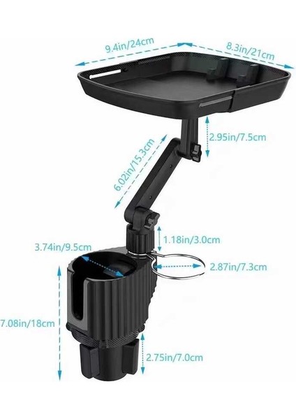 Araç Içi Telefon Tutucu 2 In 1 Portatif Yemek Masası Içecek Bardak ve Standlı Cep Telefonu Tutacağı fırsatları