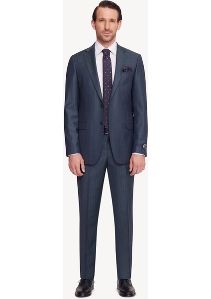 Erkek Yeşil Regular Fit Çizgili Takım Elbise fiyatları