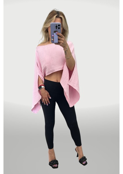 Kolları Yırtmaçlı Crop Top