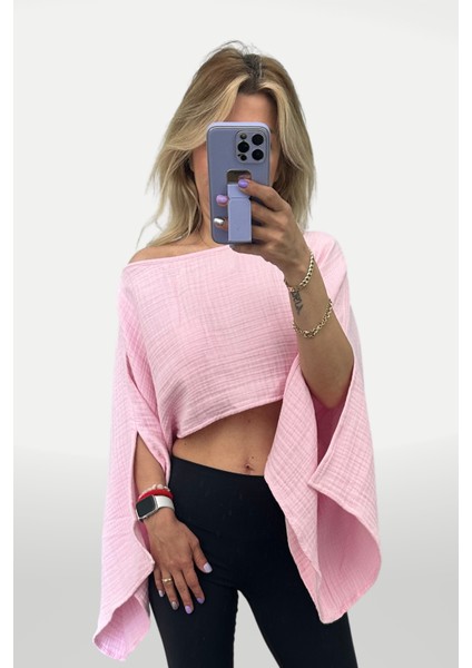 Kolları Yırtmaçlı Crop Top