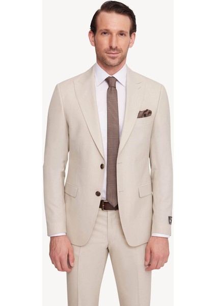 Erkek Krem Slim Fit Sivri Yaka Takım Elbise fiyatları