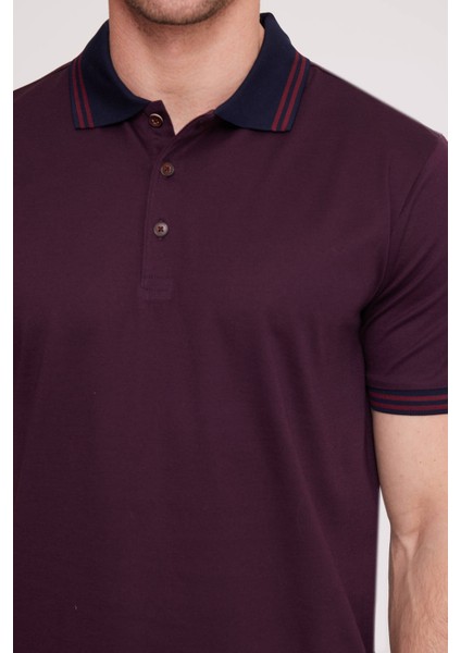 Erkek Bordo Polo Yaka Desenli TShirt indirimleri