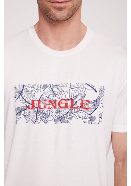 Erkek Kemik Bisiklet Yaka Desenli T-Shirt fırsatları