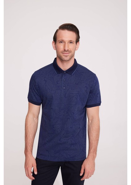 Erkek Lacivert Polo Yaka Desenli TShirt fiyatları