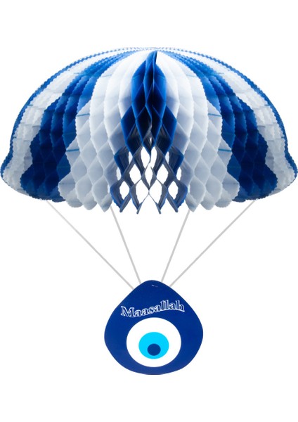 Nazar Boncuklu Paraşüt Petek Süs 1 Adet 35X55 cm