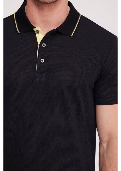 Erkek Siyah Polo Yaka T-Shirt fırsatları