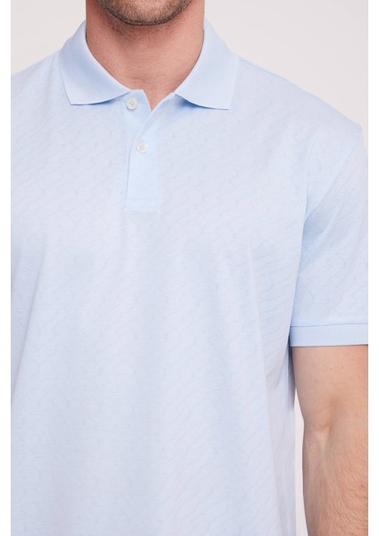 Erkek Mavi Polo Yaka Desenli TShirt fırsatları