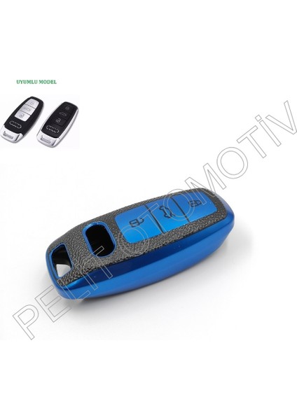 Audi A3 A4 A5 A6 A7 A8 C8 Anahtar Kılıfı Sustalı Süperlüx Mavi