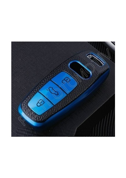 Audi A3 A4 A5 A6 A7 A8 C8 Anahtar Kılıfı Sustalı Süperlüx Mavi modelleri
