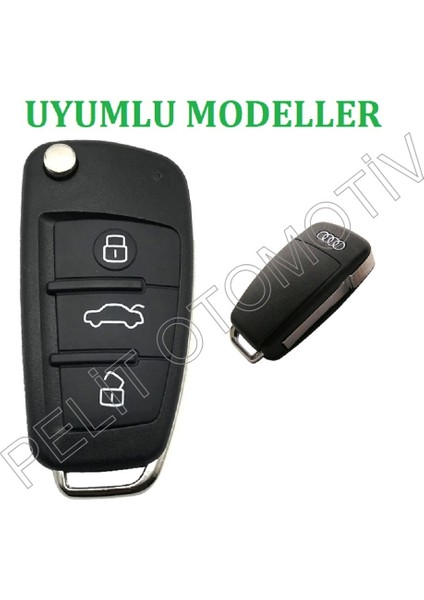 Audi A1 A3 A4 A5 A6 A7 A8 Sustalı Anahtar Kılıfı Süperlüx Kırmızı modelleri