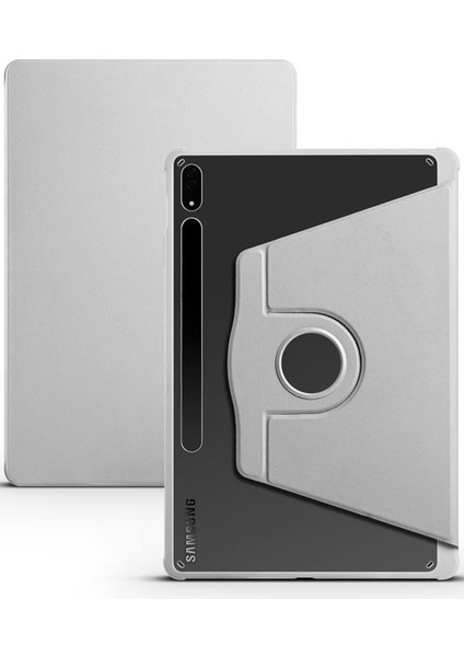 Galaxy Tab S7 Fe Lte (T737-T736-T733-T730) Kılıf Termik Kalem Bölmeli Dönebilen Standlı Kılıf
