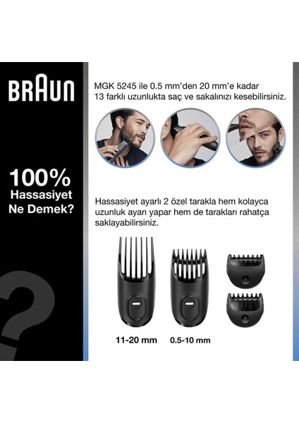 Şarjlı Erkek Bakım Kiti 7in1 Kablosuz Şekillendirici - Siyah/yeşil + Gillette Fusion Proglide