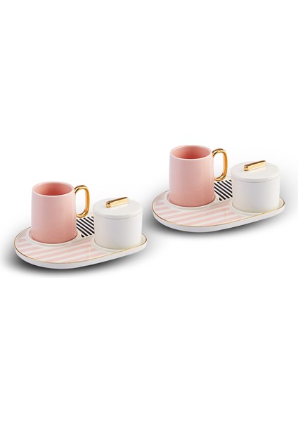 Jules Pembe 2 Kişilik Kahve Fincan Takımı 80 ml