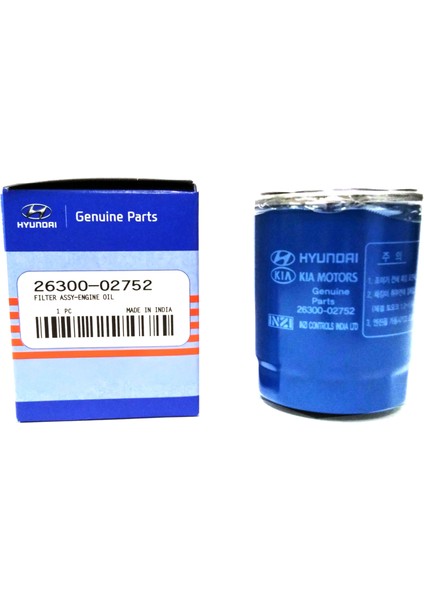 Orijinal Yağ Filtresi Hyundaı I20 / I10 09- / Kıa Rıo 12- 1.2 / Pıcanto 05- Benzinli 26300-02752