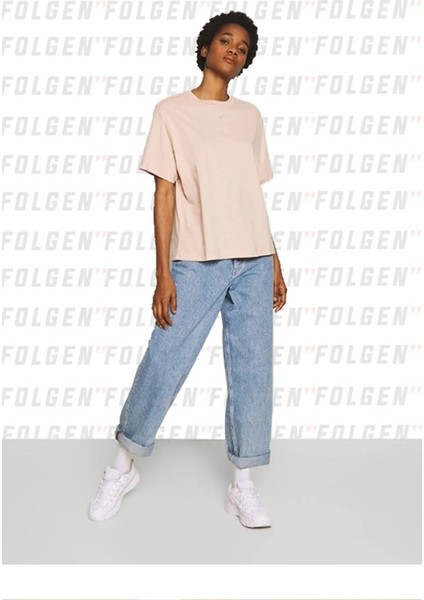 Sportswear Essential Crew T-Shirt Nakış Swooslu Pamuklu Tişört Pink Pembe CZ7339-800