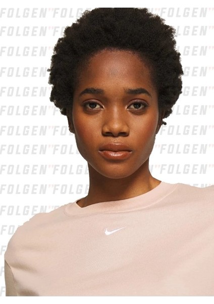 Sportswear Essential Crew T-Shirt Nakış Swooslu Pamuklu Tişört Pink Pembe CZ7339-800 modelleri