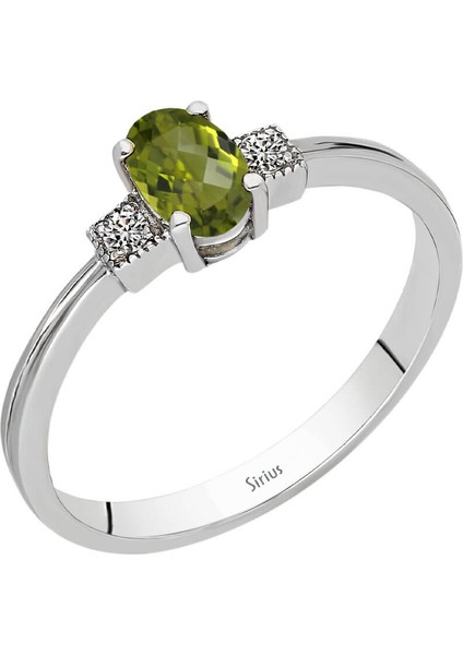 Pırlanta ve Oval Peridot Taşlı Yüzük 0417R0097