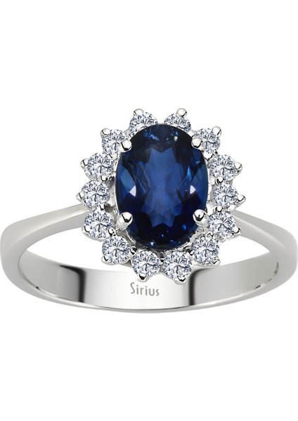 Pırlanta ve Oval Safir Taşlı Anturaj Yüzük 0417R0099 fiyatları