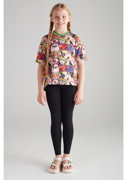 Kız Çocuk Fitilli Tayt - (Siyah)