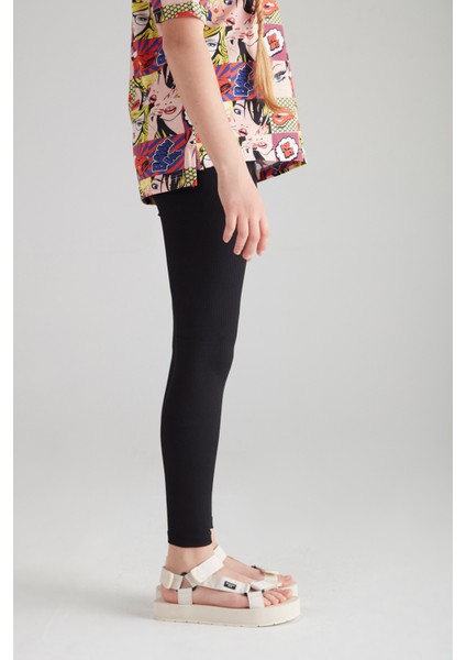 Kız Çocuk Fitilli Tayt - (Siyah) fiyatları