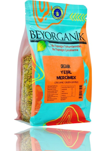 Organik Yeşil Mercimek 500 gr