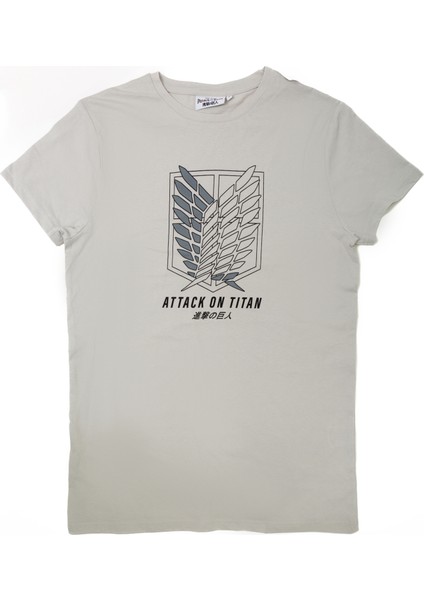 Attack On Tıtan Japon Dizayn Giyimod Erkek Tshirt 1230478-GRİ