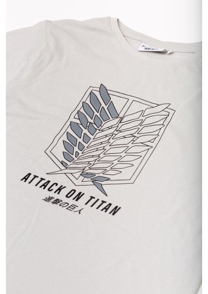 Attack On Tıtan Japon Dizayn Giyimod Erkek Tshirt 1230478-GRİ