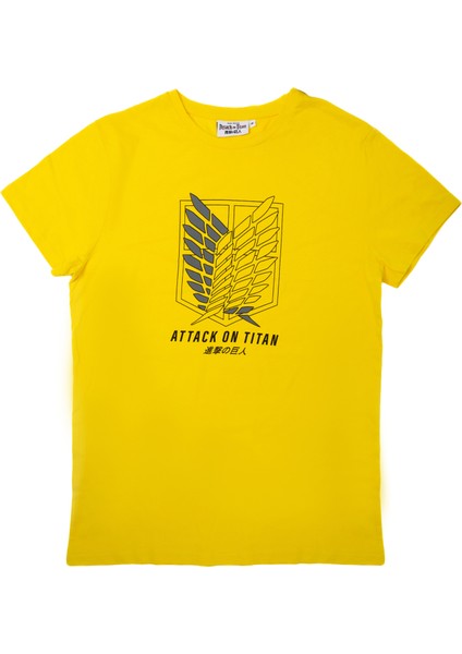 Attack On Tıtan Japon Dizayn Giyimod Erkek Tshirt 1230478-SARI