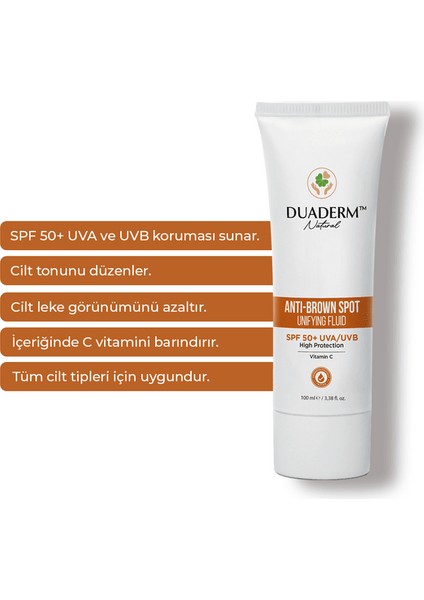 Leke Karşıtı Yüksek Koruma Anti-Brown Vücut Güneş Kremi Spf 50+ (Vitamin C + Uva UVB)100ML