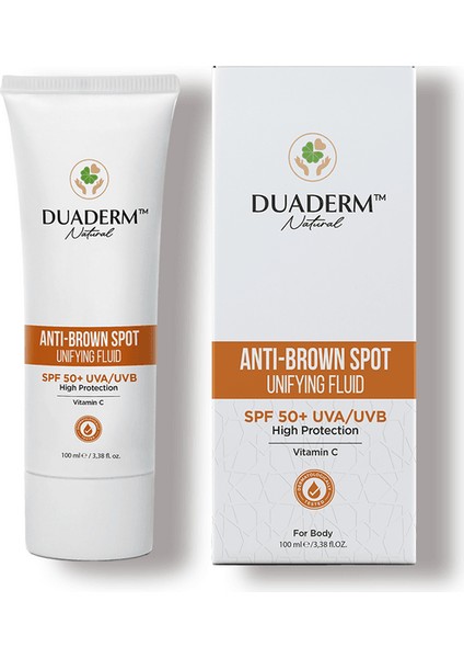 Leke Karşıtı Yüksek Koruma Anti-Brown Vücut Güneş Kremi Spf 50+ (Vitamin C + Uva UVB)100ML