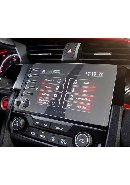 Honda Civic Makyajlı Kasa Fc5 Navigasyon Ekran Koruyucu 9h Nano Şeffaf indirimleri