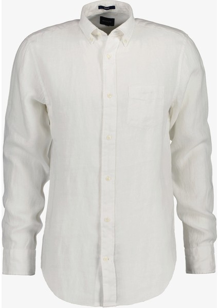 Erkek Beyaz Regular Fit Keten Gömlek 3230085.110