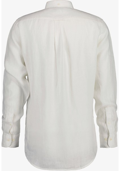 Erkek Beyaz Regular Fit Keten Gömlek 3230085.110