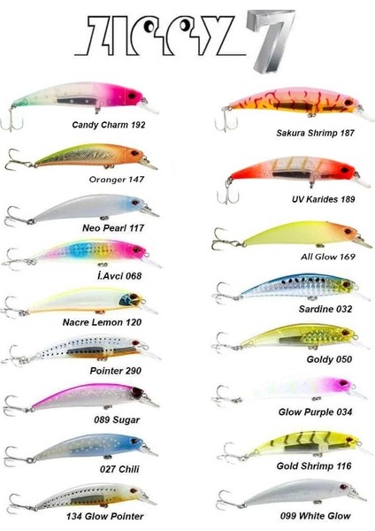 Ziggy7 70MM 9.6gr Sinking Lrf Maket Balık 134 Glow Pointer