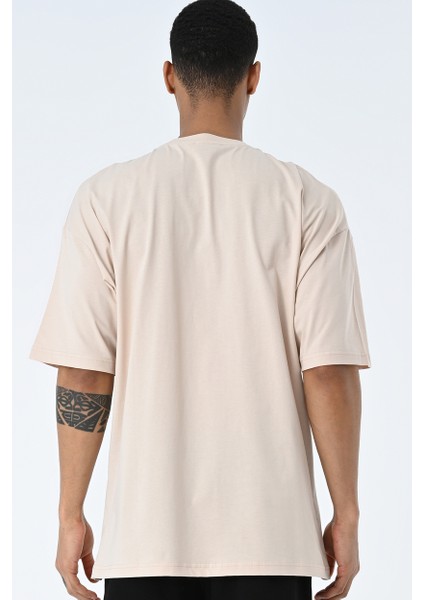 Basic Erkek Bisiklet Yaka Oversize Kalıp Kısa Kollu T-Shirt fiyatları