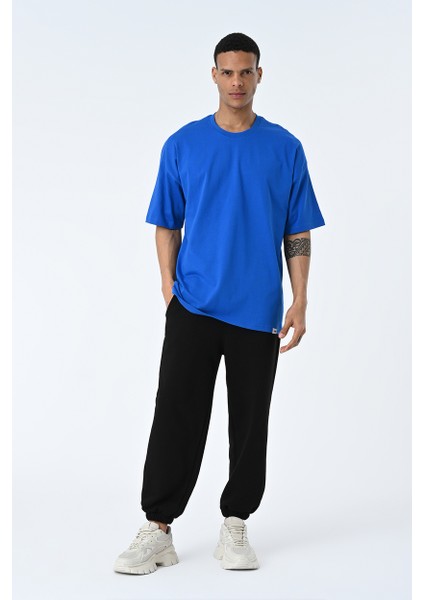 Basic Erkek Bisiklet Yaka Oversize Kalıp Kısa Kollu T-Shirt modelleri