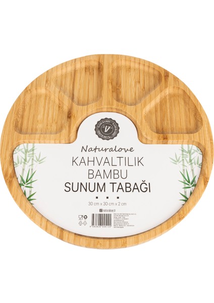 Bambu Sunum Tabağı - 5 Bölmeli