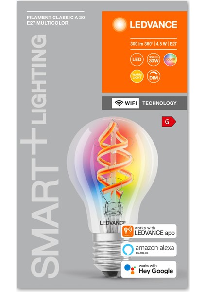 Smart+ Filament Classic Rgbw 30 4.5 W/2700 K E27 LED Ampul