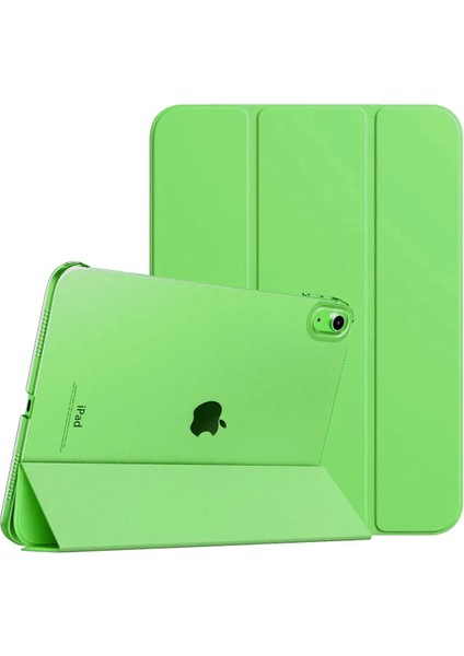Apple iPad Air 5 10.9" 2022 M1 Kılıf PU Deri Smart Case A2589 A2591 Yeşil