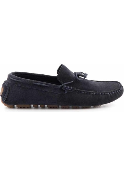 Lacivert Süet Leather Erkek Loafer Ayakkabı E01549913402