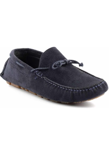 Lacivert Süet Leather Erkek Loafer Ayakkabı E01549913402