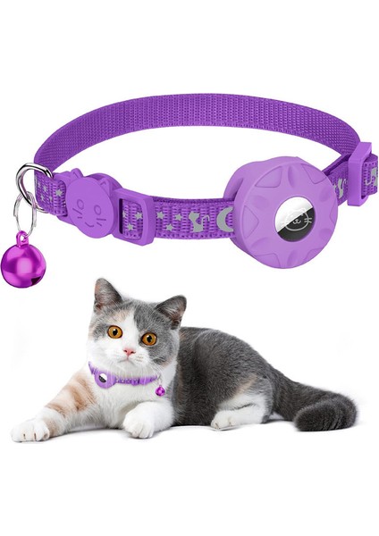 Airtag Silikon Kasası Için Yansıtıcı Evcil Hayvan Yakalı Gps Izleyici Koruyucu Kapak (Yurt Dışından)