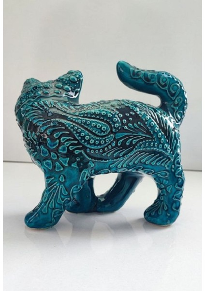 Çini Kabartma Desenli Dekoratif Kedi modelleri